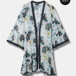 Torrid Light Kimono Floral Like New 1X